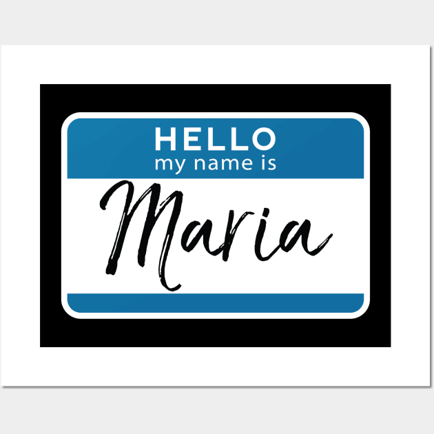 Maria Personalized Name Tag Woman Girl First Last Name Birthday Wall Art by Shirtsurf